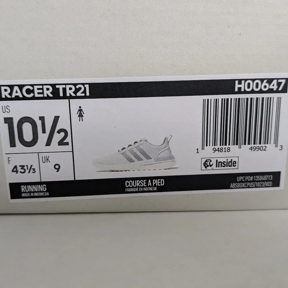 Adidas Racer TR21 Shoes Women's Size 10.5 Cloud White/Silver Sneaker NWT - Picture 7 of 13